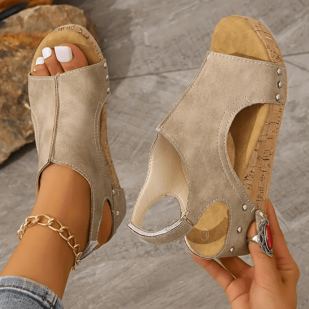 Dames elegante espadrille plateau sandalen