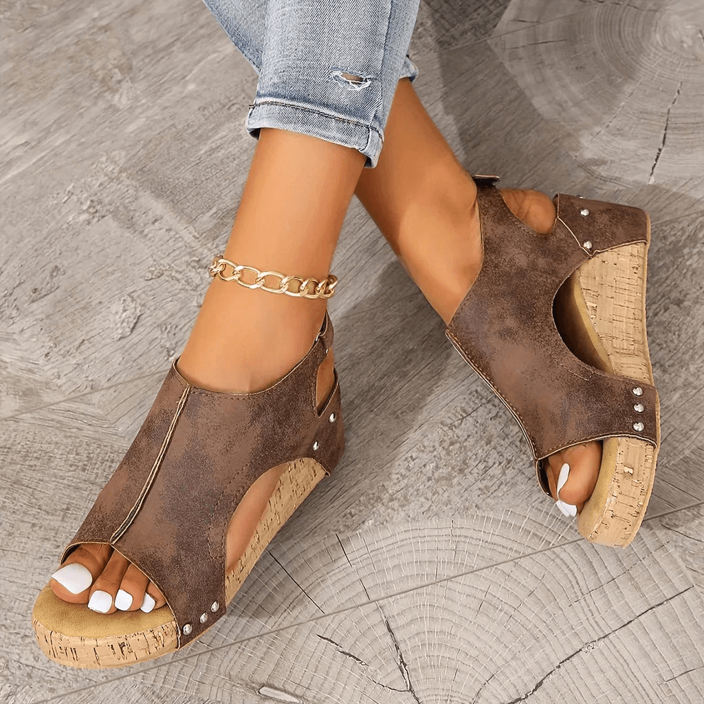 Dames elegante espadrille plateau sandalen