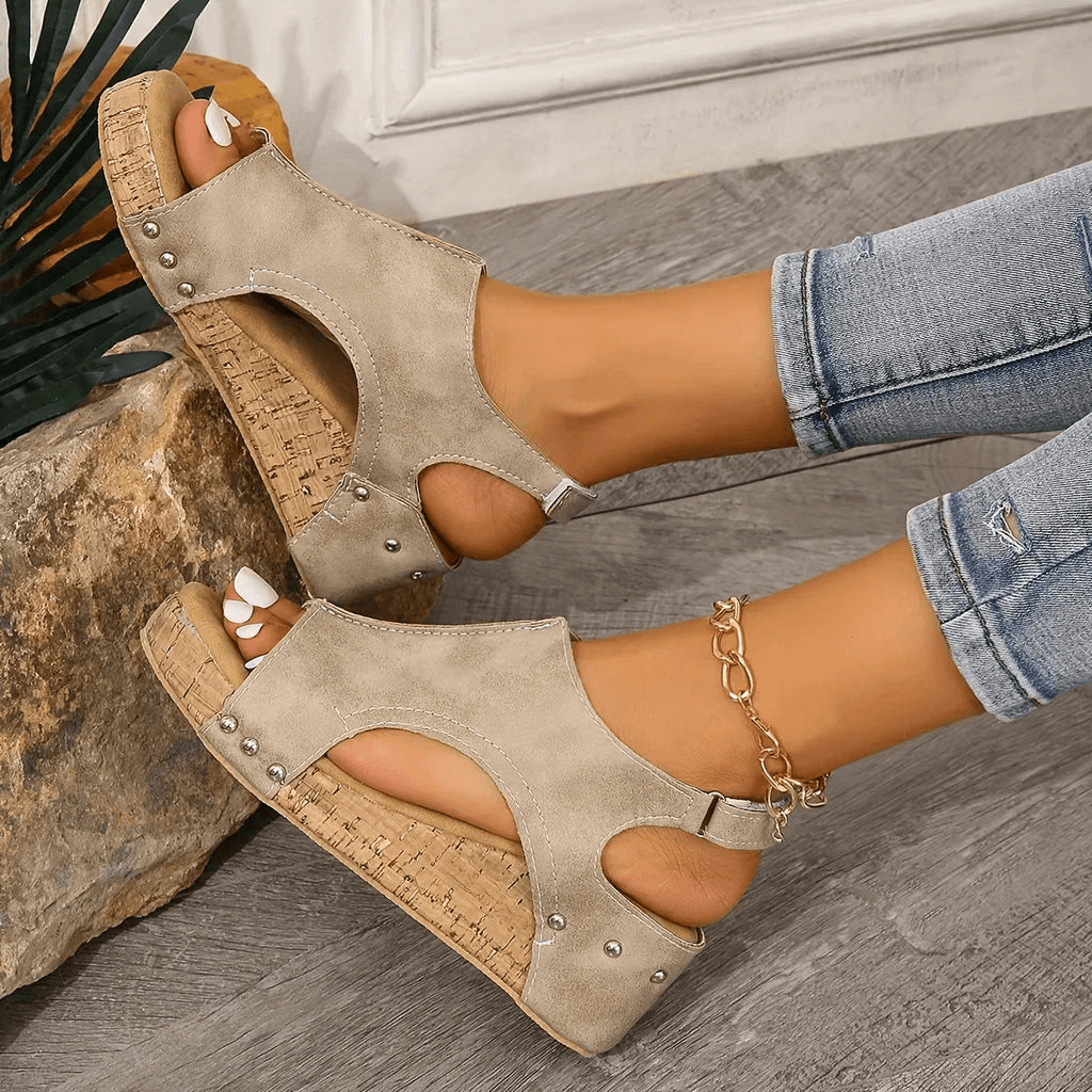 Dames elegante espadrille plateau sandalen
