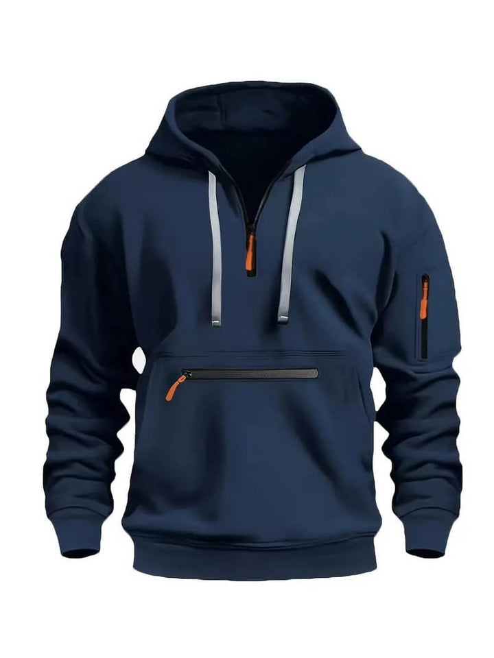 Heren Comfortabele Hoodie met Halve Rits