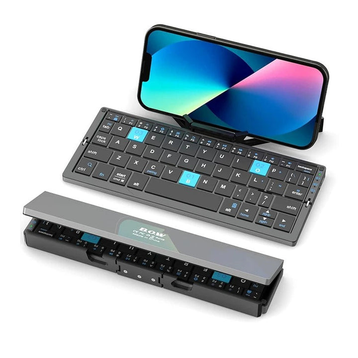 Opvouwbaar reis toetsenbord, draadloos met Bluetooth, vergroot productiviteit mobiel; universeel accessoire voor reizigers.