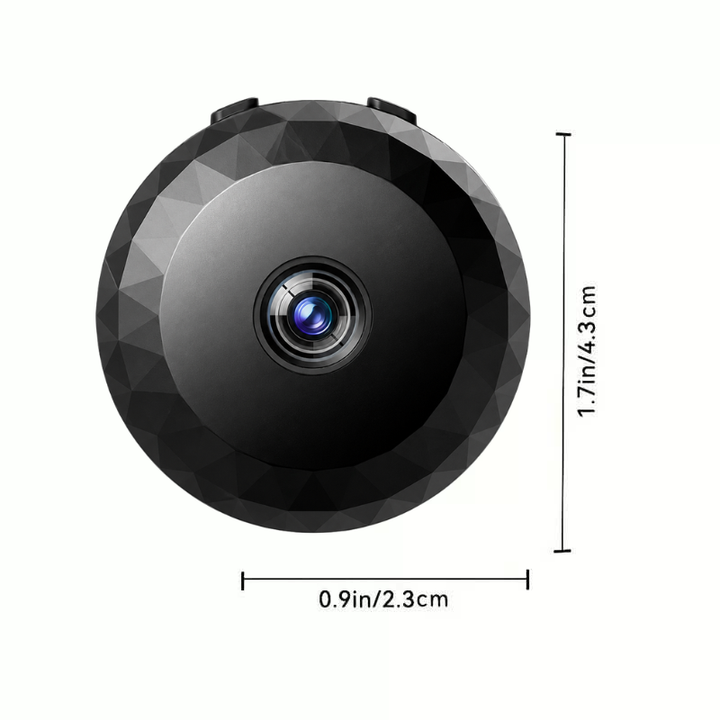 Compacte 1080P HD draadloze beveiligingscamera met nachtzicht, voor discrete bewaking van je huis.