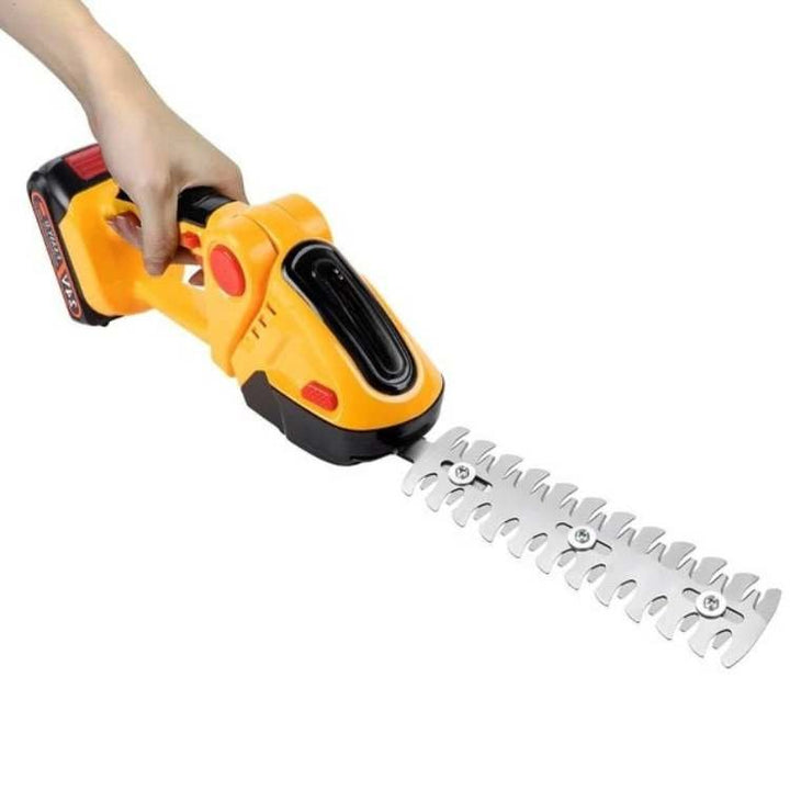 Draadloze 2-in-1 heggenschaar en snoeier zonder snoer. Maximale bewegingsvrijheid voor efficiënt tuinieren.