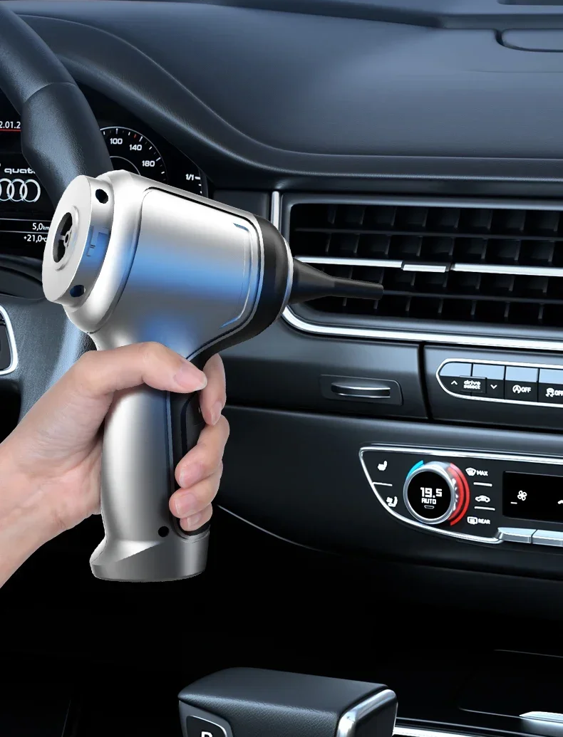 Compacte draadloze autostofzuiger voor vlekkeloos auto schoonmaken; krachtig, draagbaar en multifunctioneel.