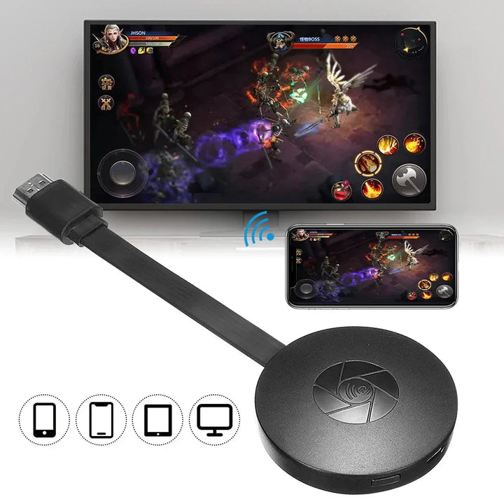 USB-dongle voor draadloze HDMI-verbinding, perfect voor helder 4K beeld van je telefoon naar tv.