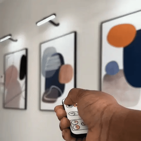 Stijlvolle draadloze schilderijverlichting, dimbaar en oplaadbaar, verlicht modern interieur en kunstdecoratie.