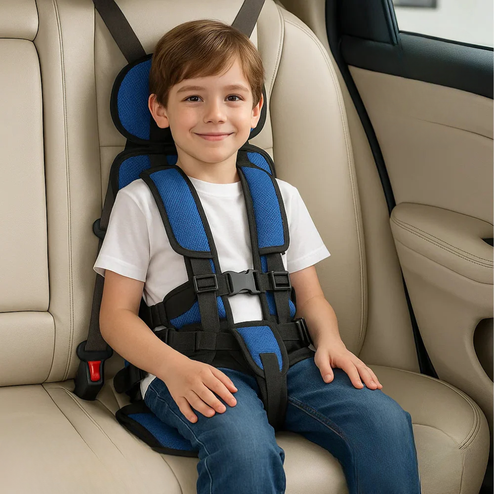 Draagbaar kinderautostoeltje voor veilige reizen. Gemakkelijk opvouwbaar en comfortabel voor baby's en peuters.