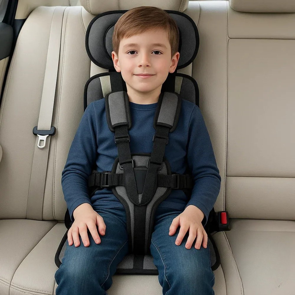 Opvouwbaar reis kinderzitje, perfect voor auto en vakantie. Compact en gemakkelijk op te bergen in elke auto.