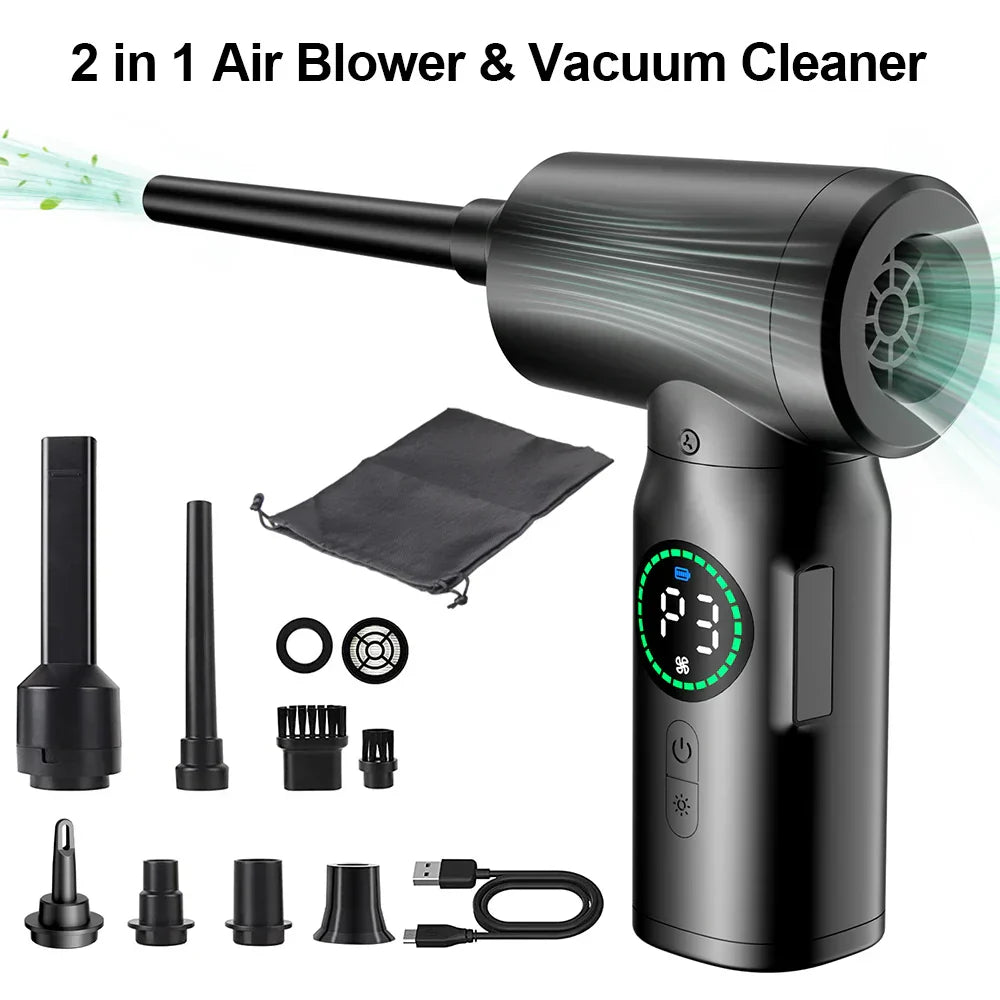 AirMaster 2-in-1 persluchtstofzuiger met krachtige blazer voor grondige en gedetailleerde reiniging.