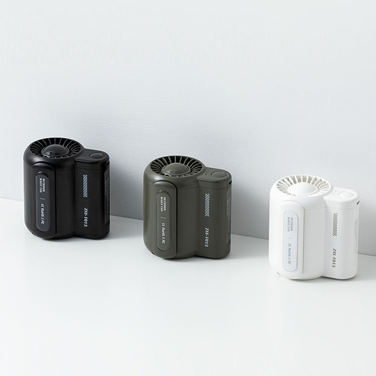 Handsfree draagbare ventilator met sterke clip, ideaal voor onderweg. Geniet van continue frisse lucht.