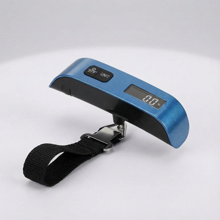 De TravelWeigh digitale reisweegschaal in verpakking, klaar voor je volgende avontuur.