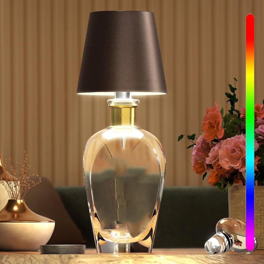 Warm dimbaar LED sfeerlicht van deze touch fleslamp, ideaal voor ontspanning en gezelligheid.