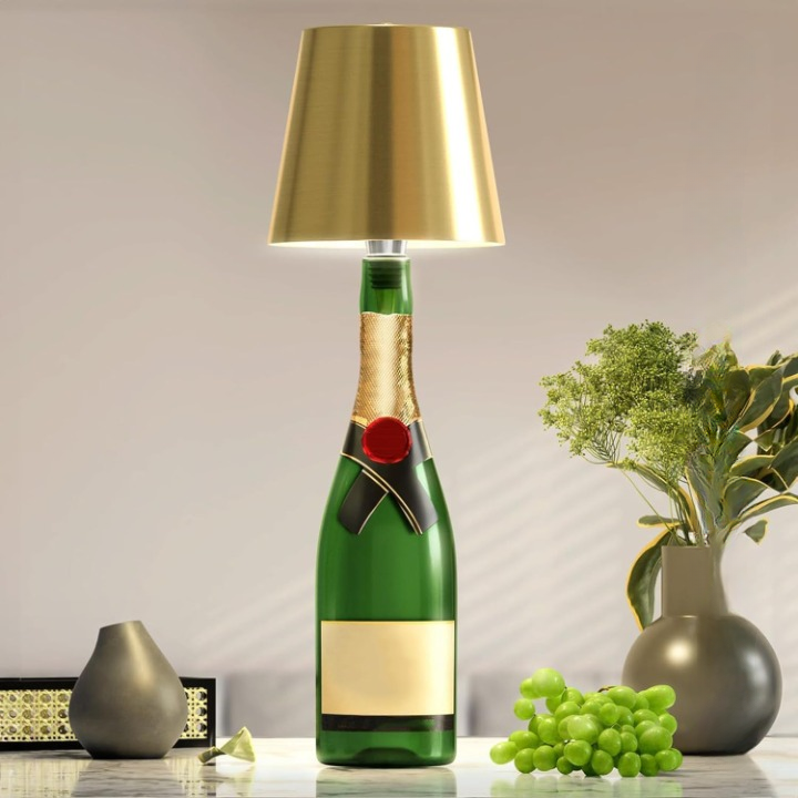 Dimbare LED fleslamp met intuïtieve touch bediening, perfect voor gezellige avonden binnen.