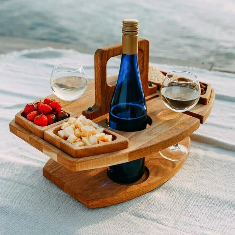 Houten picknicktafel, draagbaar en opvouwbaar. Perfect voor picknicks, tuinfeestjes en buitenavonturen.