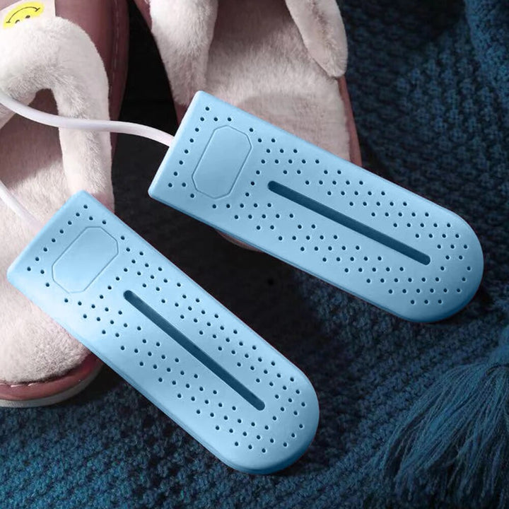 Compacte draagbare schoenendroger met UV-sterilisatie, ideaal voor sport, reis en dagelijkse hygiëne.
