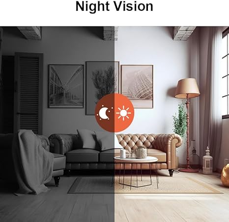 Draadloze 1080P WiFi beveiligingscamera met HD-resolutie, compact en elegant voor binnen- en buitengebruik.
