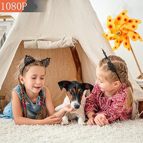 Draadloze 1080P WiFi beveiligingscamera met HD-resolutie, compact en elegant voor binnen- en buitengebruik.