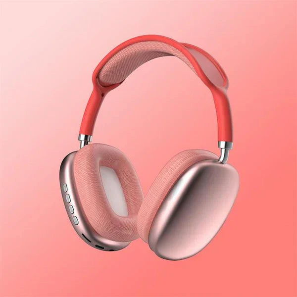 Draadloze roze koptelefoon met ergonomisch ontwerp, biedt superieur geluid en moderne ruisonderdrukkingstechnologie.