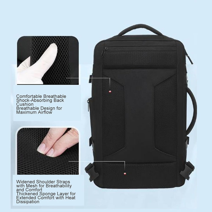 Uitbreidbare reisrugzak (56-75L) voor weekendreizen. Ruime compressie bagage met praktische indeling.