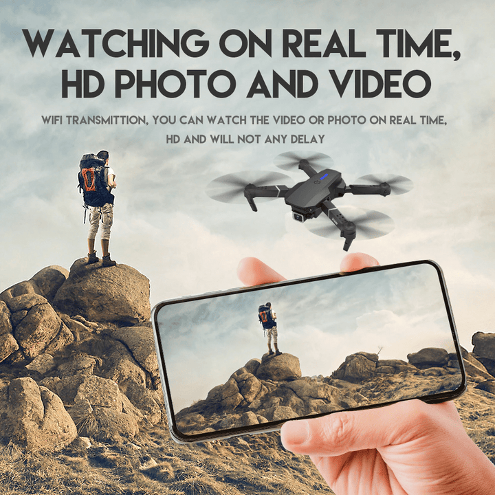 Drone X Pro 2024 in de lucht, 4K HD camera, duurzaam, GPS-navigatie, geschikt voor luchtopnames en avontuur