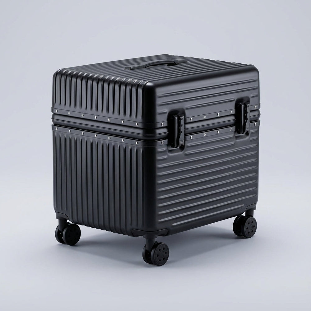 Lichtgewicht reiskoffer met aluminium frame, ABS PC en 360° wielen. De compacte handbagage koffer voor duurzaam reizen.