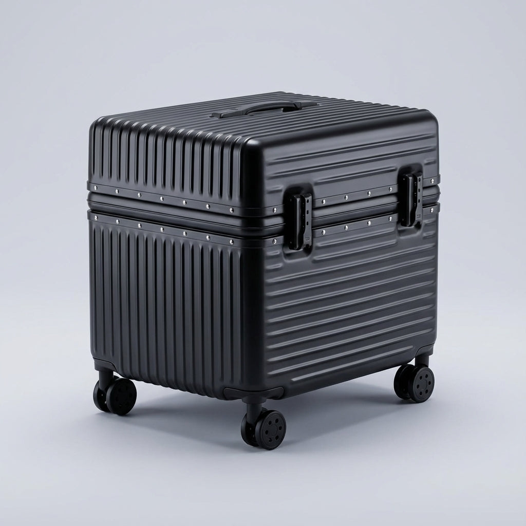 Lichtgewicht reiskoffer met aluminium frame, ABS PC en 360° wielen. De compacte handbagage koffer voor duurzaam reizen.