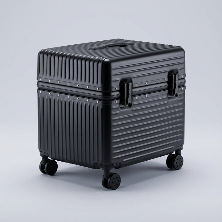 Lichtgewicht reiskoffer met aluminium frame, ABS PC en 360° wielen. De compacte handbagage koffer voor duurzaam reizen.