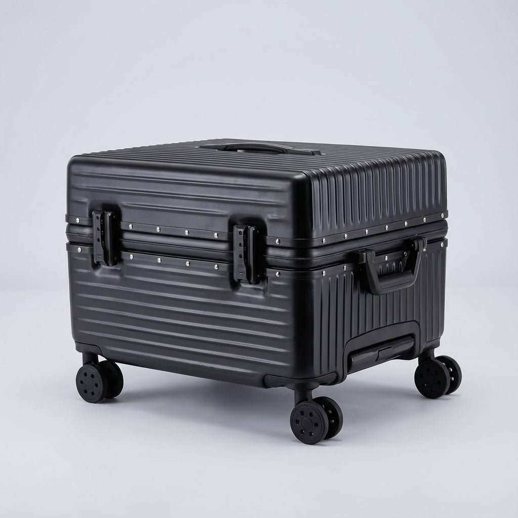 Compacte en duurzame Carrycore koffer voor handbagage, met lichtgewicht ABS PC, aluminium frame en 360 graden wielen.
