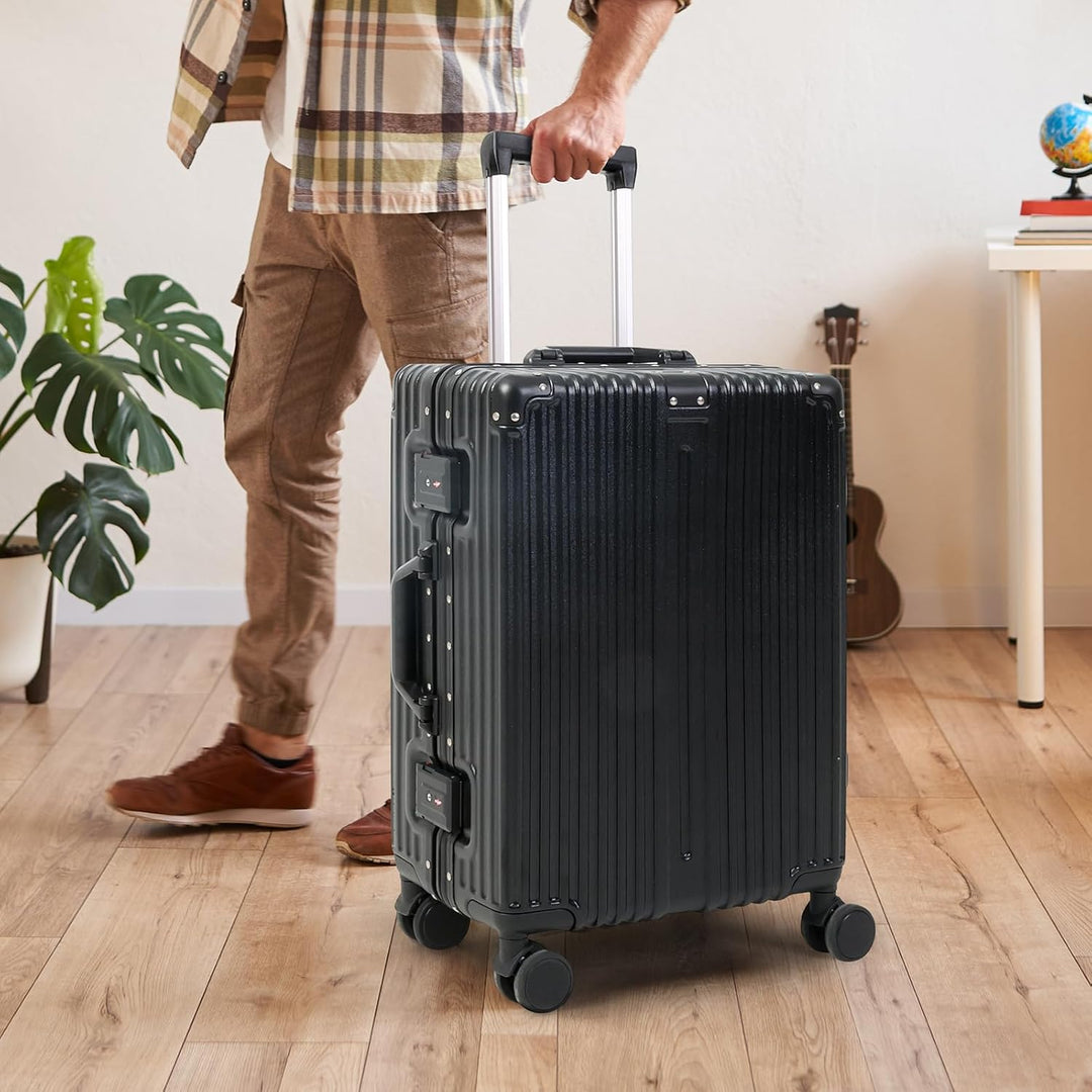 Robuuste harde koffer met lichtgewicht aluminium frame, ideaal als handbagage met veilig TSA-slot.