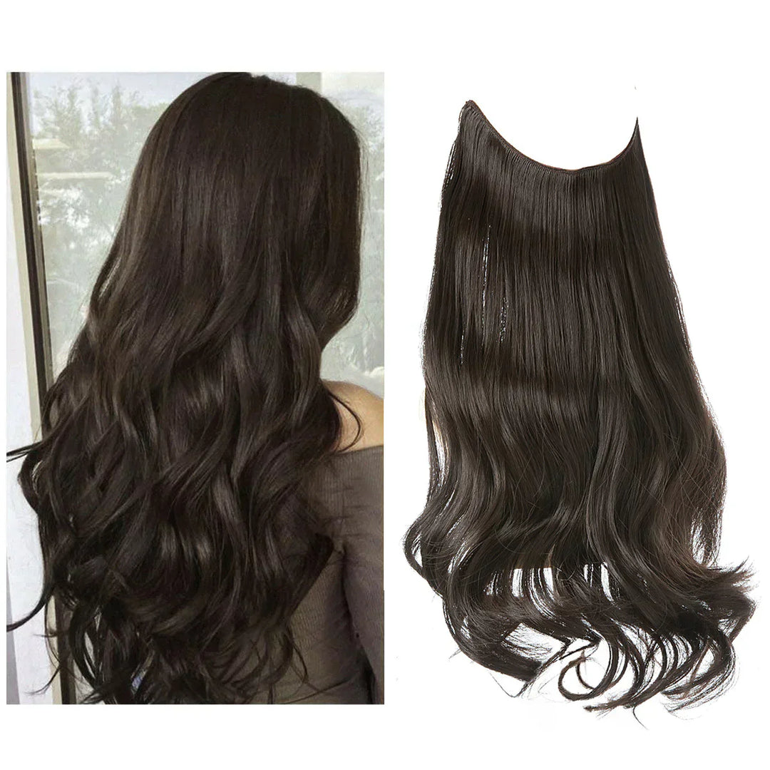 Een selectie haar extensions in diverse kleuren, variërend van bruin- en ashblonde tinten tot donkerbruin en goud, met lengtes tussen 35 en 45 cm, die een luxe en authentieke stijl voor vrouwen bieden.