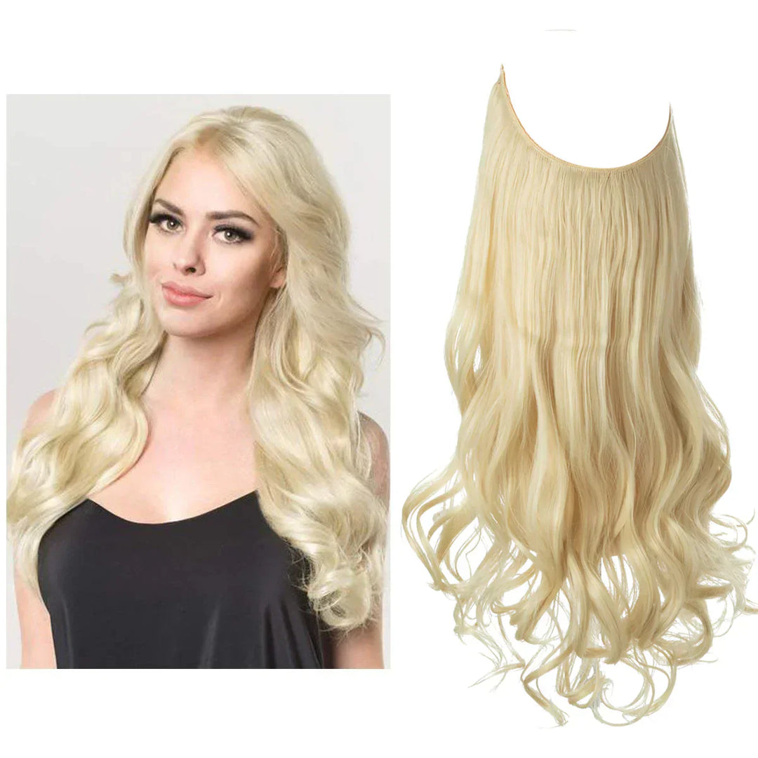 Een selectie haar extensions in diverse kleuren, variërend van bruin- en ashblonde tinten tot donkerbruin en goud, met lengtes tussen 35 en 45 cm, die een luxe en authentieke stijl voor vrouwen bieden.