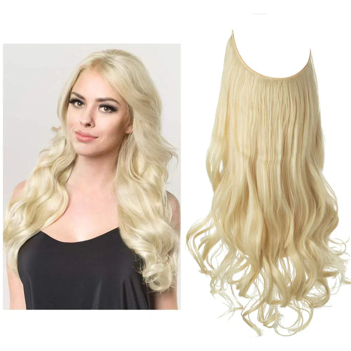 Een selectie haar extensions in diverse kleuren, variërend van bruin- en ashblonde tinten tot donkerbruin en goud, met lengtes tussen 35 en 45 cm, die een luxe en authentieke stijl voor vrouwen bieden.