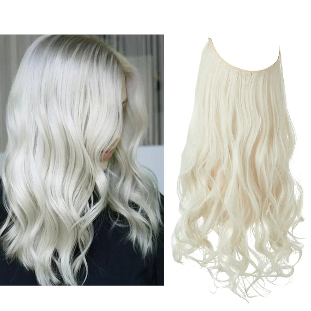 "Echthaar Extensions in natürlichen Braun- und Blondtönen, 35-45cm, bieten luxuriösen, authentischen Stil für Frauen."