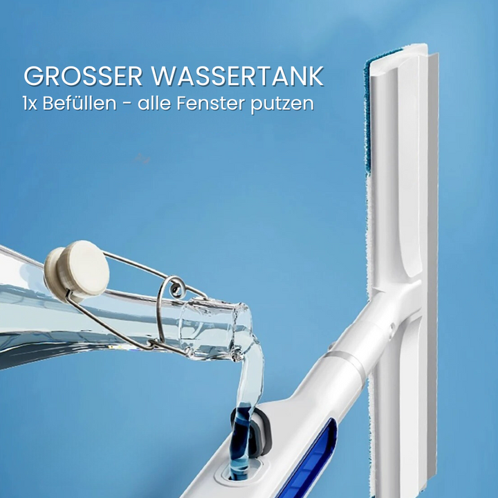 Ramenwisser Sandsberg met 3 functies, telescopische steel en neveltank voor een streeploos resultaat op glas.