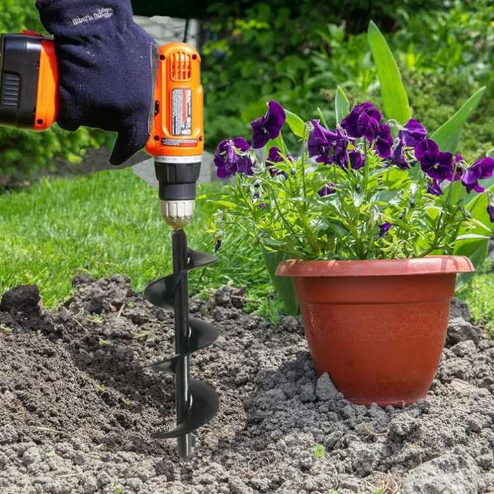 Duurzame stalen grondboor voor snel en nauwkeurig gaten graven, onmisbaar voor de tuinier.