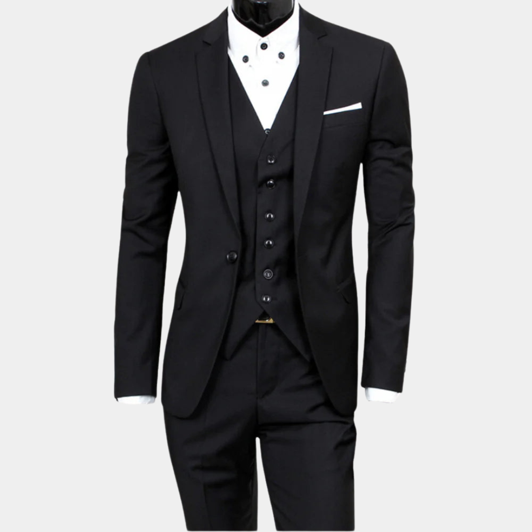 Katoenen slim fit herenpak van Hoymans, ideaal als bruiloftspak of zakelijk kostuum, combineert stijl met comfort.