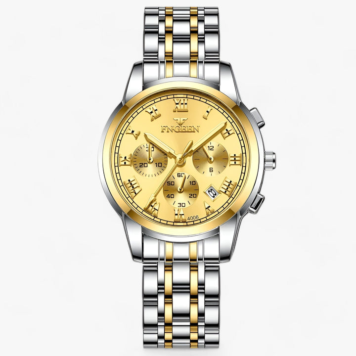 Luxe Clémence dameshorloge van titanium met stijlvolle wijzerplaat, een waterbestendig mode-accessoire.