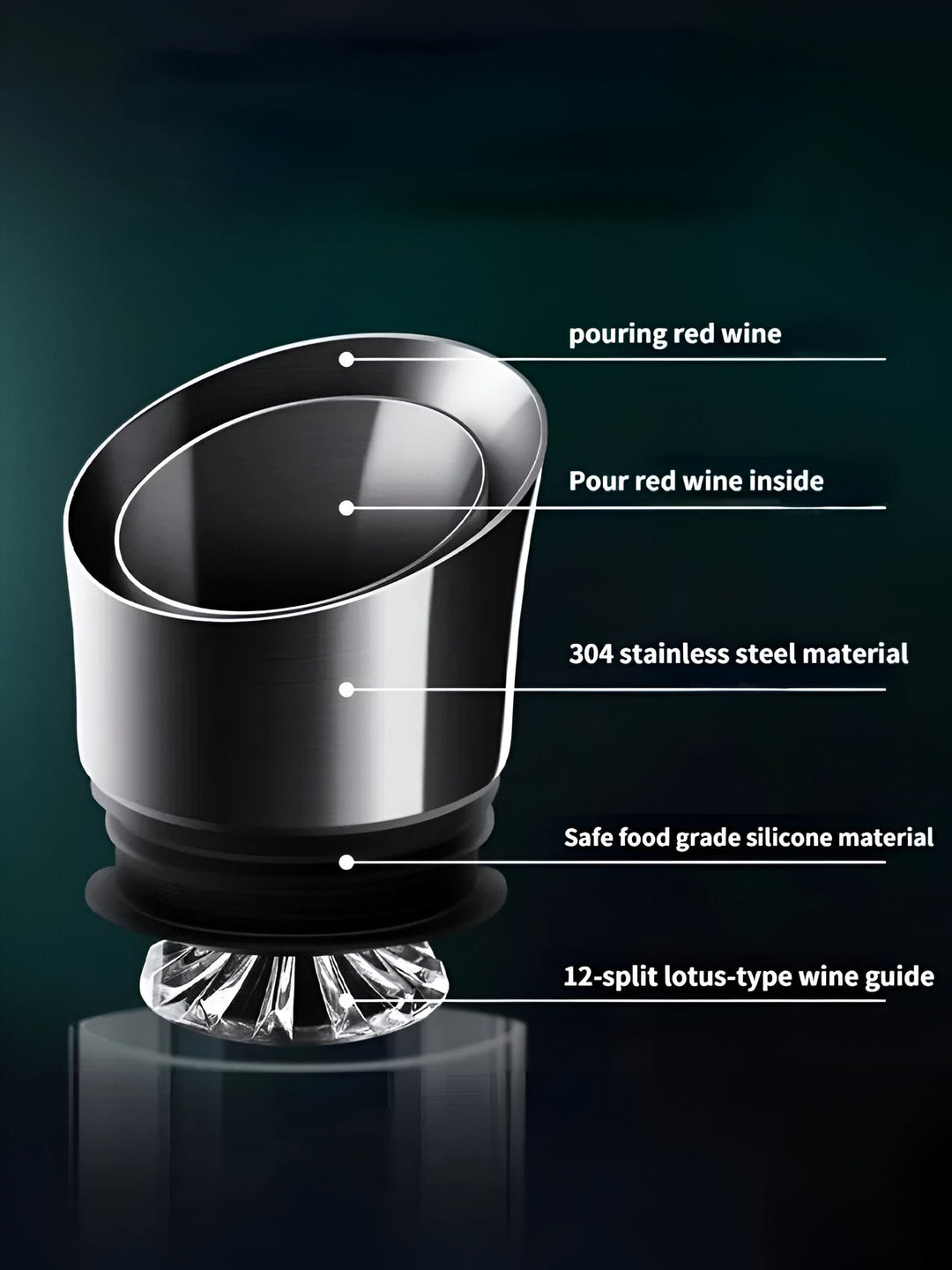 Elegant gevormde, loodvrije glazen decanteerkaraf met verdeler, verbetert wijnaoma en smaak, geïnspireerd op ijsbergvormen