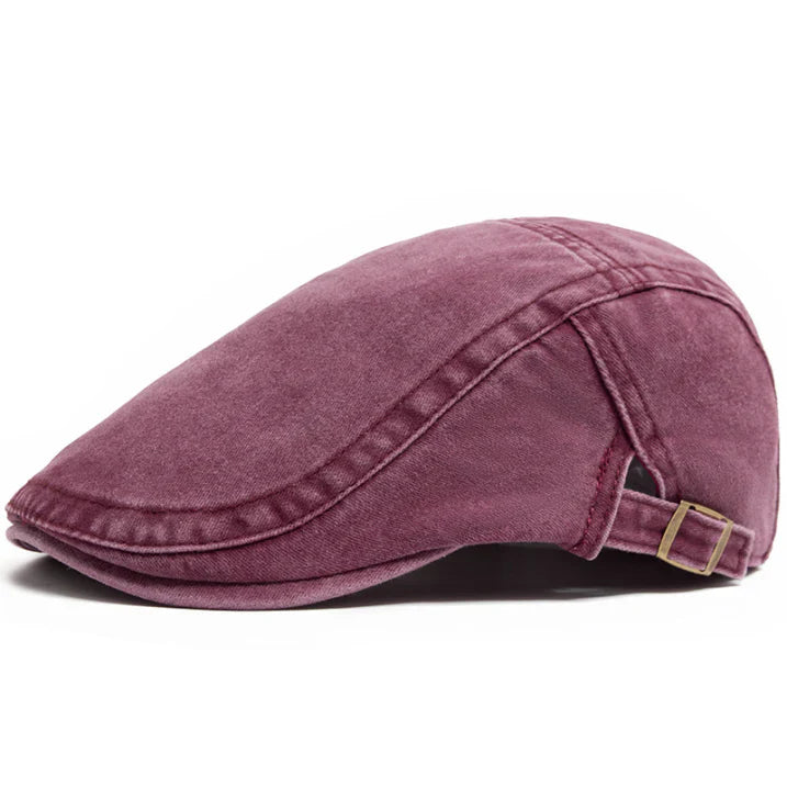 Elegante beige flat cap, unisex, plat, verstelbaar, veelzijdig, voor dames en heren.