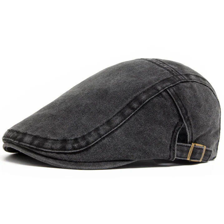 Elegante beige flat cap, unisex, plat, verstelbaar, veelzijdig, voor dames en heren.