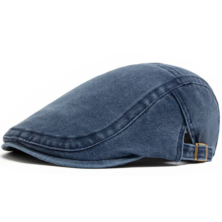Elegante beige flat cap, unisex, plat, verstelbaar, veelzijdig, voor dames en heren.