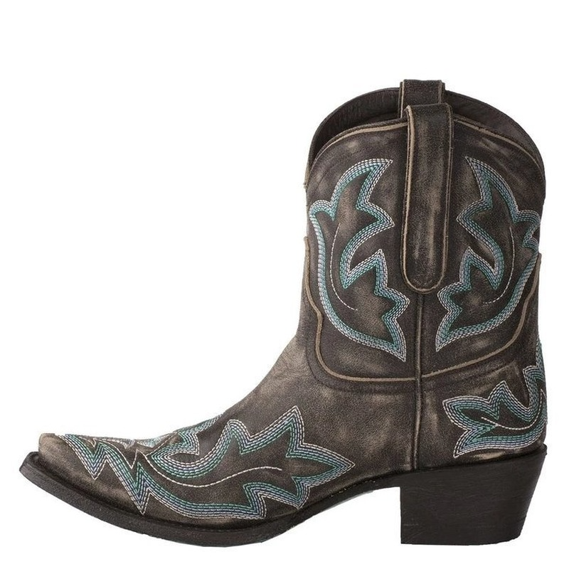 Elegante geborduurde leren cowboylaarzen voor dames, perfecte westernlook; verkrijgbaar in verschillende kleuren.