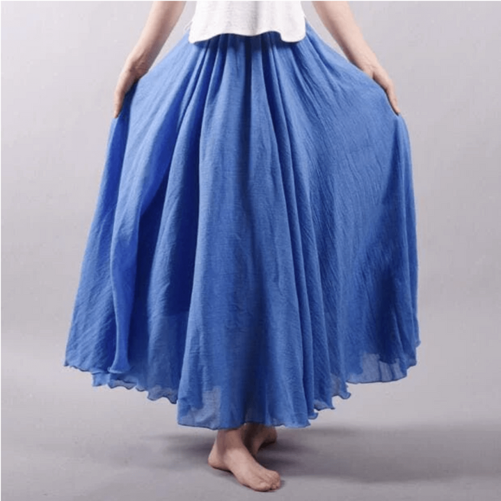 Vloeiende dames bohemian maxi rok, ideaal voor de zomer, strand of een casual chic outfit.