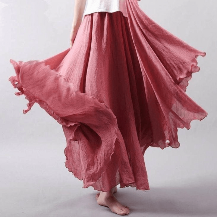 Comfortabele en elegante dames zomerrok, een bohemian maxi-rok met vloeiend ontwerp, ideaal voor warme dagen.