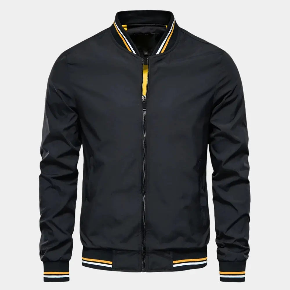Elegant marineblauw bomberjack gemaakt van hoogwaardige materialen voor stijlvol comfort, perfect voor alle gelegenheden.