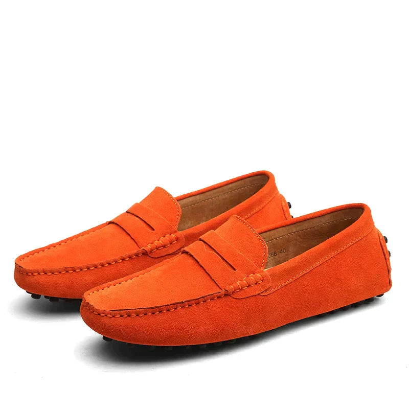 Heren suède loafers in bruin, met antislipzool, elegant design en optimaal draagcomfort