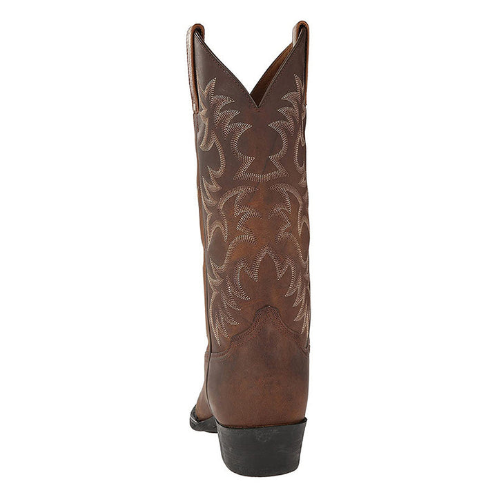 Stijlvolle heren cowboylaarzen van kwaliteitsleer met puntige neus en opvallende stiksels, perfect voor diverse gelegenheden.