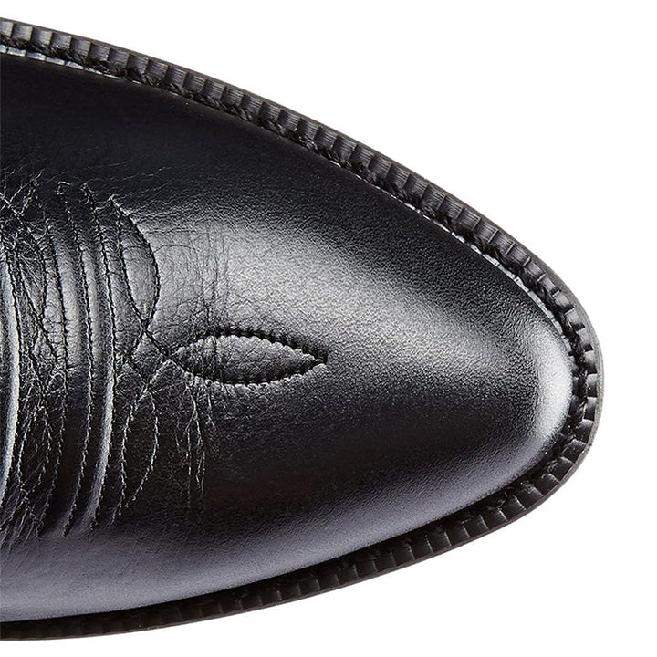 Stijlvolle heren cowboylaarzen van kwaliteitsleer met puntige neus en opvallende stiksels, perfect voor diverse gelegenheden.