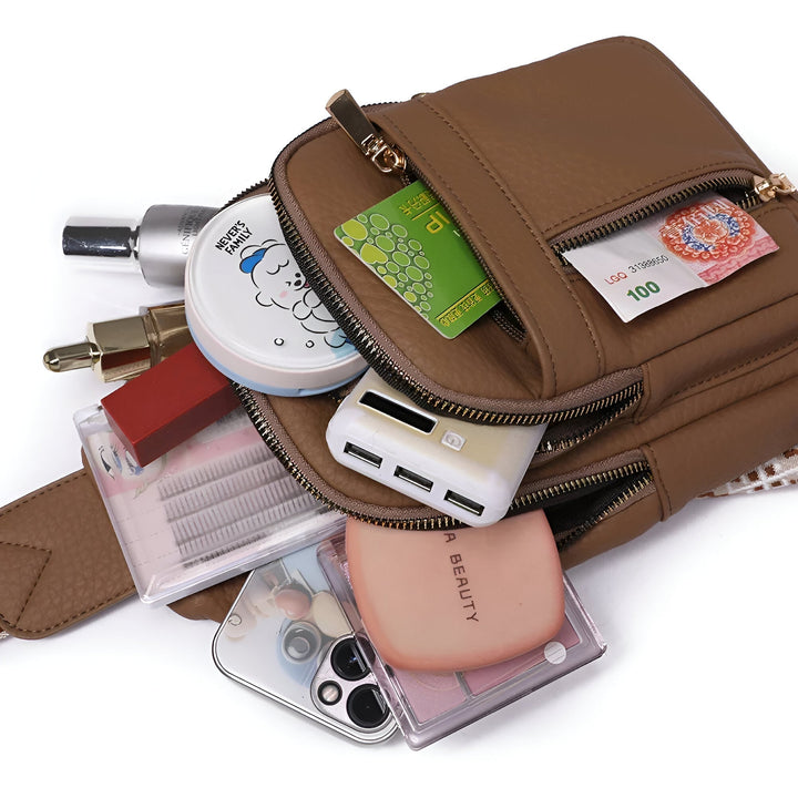 Elegante dames anti-diefstal crossbody tas, veelzijdig en veilig, met meerdere binnenvakken en waterbestendig materiaal.