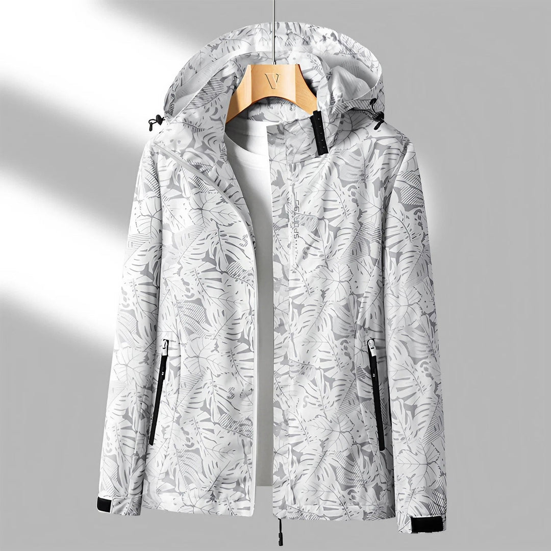 Elegante dames capuchonjas, waterdicht, winddicht, modern ontwerp, ideaal voor regenachtig weer, stijlvolle buitenkleding.